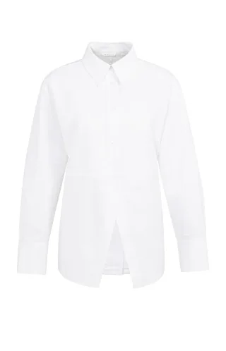 Yaya - Bluse aus Popeline mit Schlitz weiß - Gr. - 36