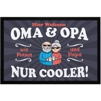 MoonWorks Fußmatte Fußmatte Geschenk Hier wohnen Oma und Opa Großeltern lustige, rechteckig