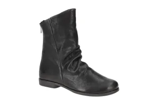 Think 615 Damen Stiefeletten Schwarz Echtleder Wechselfu?bett 1,3cm Absatz