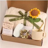 Wohndecke Pflege-Geschenkbox 8tlg, Sonnenblume Sonnenschein-Geschenkbox, HOMELIVE, Frauen Freundschaft Mutter Schwester Ehefrau Kollegin