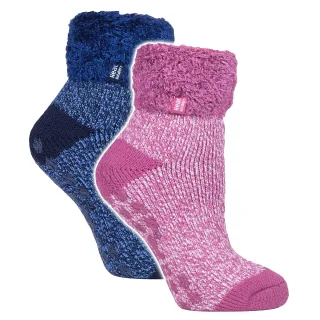 2er-Pack Damenweiche Lounge-Socken mit Grips