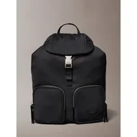 Calvin Klein Rucksack POCKET NYLON FLAP BACKPACK, Freizeitrucksack, Cityrucksack mit zwei Fronttaschen