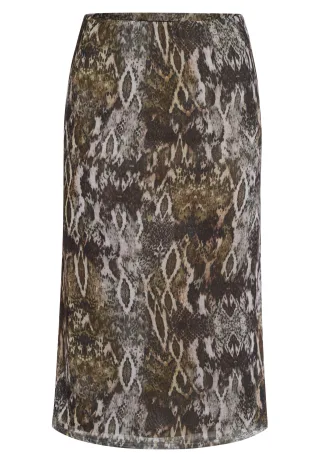 Marc Aurel - Rock in Snake-Print khaki varied - Gr. - 34