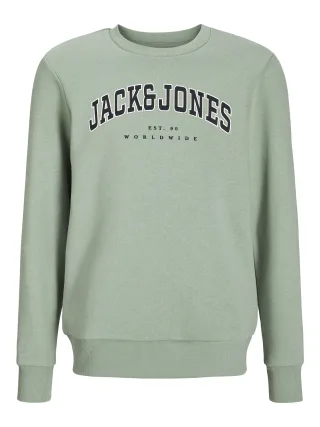 JACK&JONES - JJECALEB VARSITY SWEAT CREW NOOS MNI iceberg green - Gr. - 116