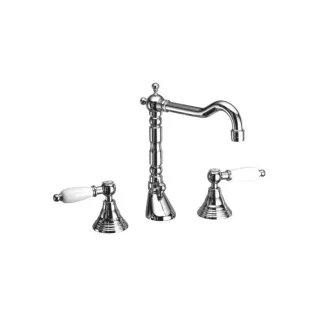 Herzbach Anais Classic Armatur 32422000301 chrom, Hebelgriffe, mit Ablaufgarnitur