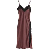 Next Midikleid Satin-Midikleid mit schmalen Trägern und Spitze (1-tlg)