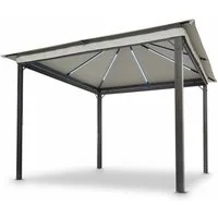Leco Pavillon / Solarpavillon "Lina", mit 4 Seitenteilen, mit 4 Seitenrollos & LED-Beleuchtung