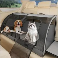 LuxusKollektion Hunde-Transportbox Autositz Haustier faltbar wasserdicht waschbar 100x50x50 für 2 Katzen
