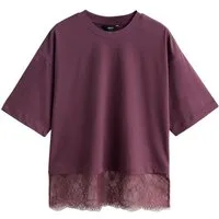 Next T-Shirt Kurzarm-T-Shirt mit Spitzensaum (1-tlg)