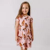 Walkiddy Jerseykleid Walkiddy Pferde Kinder Bio Baumwolle GOTS Rosa - Bio Baumwolle,GOTS, Kinderbekleidung,nachhaltige Klamotten