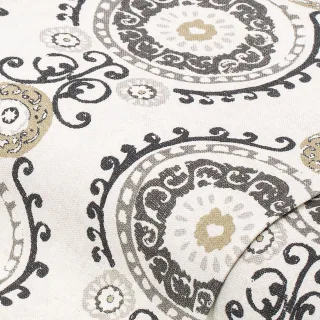 Outdoor-Stoff "Mandala", grau/schwarz