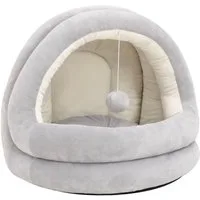 vidaXL Katzenliege, Katzenbett 40x40x35 cm Grau und Creme