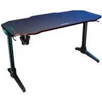 SONNI Gamingtisch Computertisch Schreibtisch mit RGB LED Beleuchtung,Mauspad, Breite 140cm,mit Becherhalter und Kopfhörerhaken, energiesparend