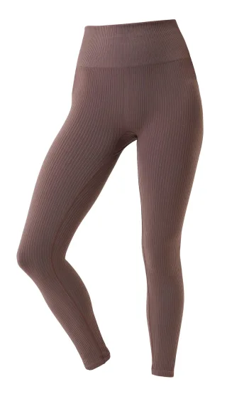 Björn Borg - Ladies Seamless Ribbed Footless Tights Leggings - Mauve