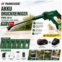 Parkside Akku-Druckreiniger Akku Druckreiniger PDRA 20-Li, 6 Sprüharten, mit Akku 2 Ah, Ladegerät