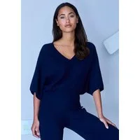 Copenhagen Studios Fledermausshirt aus hochwertiger, feiner Rippe, Loungewear