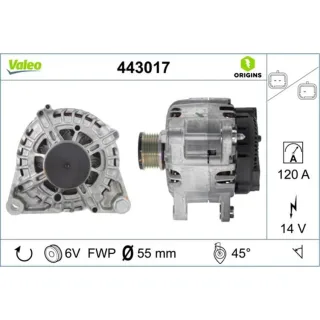 Valeo Lichtmaschine 120A Citroen DS Opel Peugeot 443017