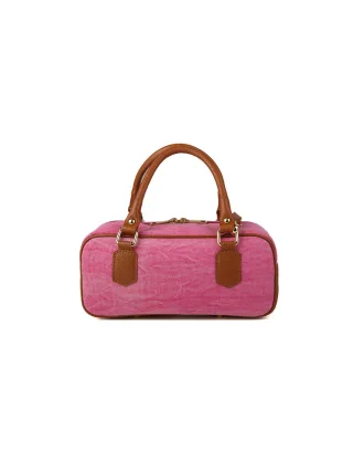Giulia Monti Schultertasche Fuchsia Golden Brown