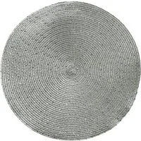 Kaemingk Platzset, Tischset rund 38cm Kunststoff 1 Stück Silber