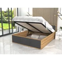 thematys Stauraumbett mit Bettkasten & Lattenrost – Polsterbett 120x200–180x200 – (Optional mit 28 cm H3/H4 Taschenfederkern oder 23 cm Taschenfederkern-Matratze H2, hydraulisches Stauraumbett)