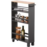 KESPER® Spannregal Nischenregal mit 2 Lenkrollen Nischenwagen Regalwagen, 50 x 15 cm / Höhe: 79 cm, 3 Ablageböden