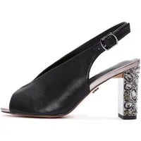 Derimod Sandaletten mit hohem Absatz aus Kunstleder Sandale Kunstleder, Verzierter Absatz, Slingback-Riemen, Peep-Toe