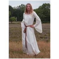 Battle Merchant Ritter-Kostüm Mittelalter-Kleid Natur mit Trompetenärmeln, Burglinde Größe XXL