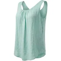 OriginalYou Trägertop Damen Sommer Top Leinenoptik blickdichtes Oberteil mit Innentop Größen von 36 bis 48, Unifarben, Rundhals