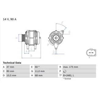 Bosch Lichtmaschine 90A Iveco Daily 3 2,8