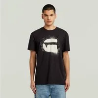 G-STAR T-Shirt Spray G Logo mit Rundhals