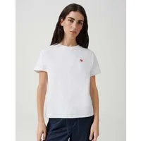 OPUS T-Shirt Serz Regular aus Organic Cotton lockerer Schnitt, mit Herzstickerei