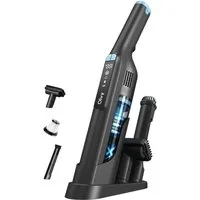 Olvy Akku-Handstaubsauger 22kPa mit LCD Display, 35 Min Akkulaufzeit, HEPA Filter, Auto & Haus, beutellos, 3 Modi, mit 2 Aufsätzen & Ladestation, leichtes Design