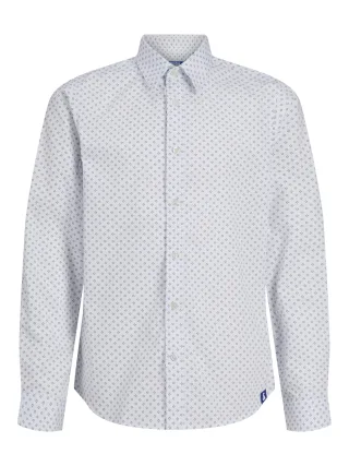 JACK&JONES - JJAXEL PRINT SHIRT LS JNR white - Gr. - 176
