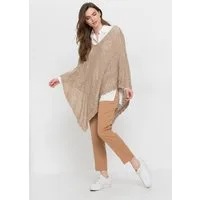 bonprix Strickponcho figurumspielende Passform, aus Baumwolle und Polyacryl
