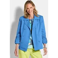 GOLDNER Jerseyblazer Elegante Kurzjacke mit Reverskragen Baumwolljacke mit Revers, Taschen, Ziernähten und Langarm