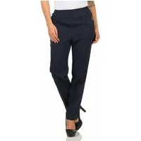 Aurela Damenmode Schlupfhose Stoffhose Damen Anzug- oder Business Hose Kurzgröße Teil-Gummizug, Bügelfalte, Reißverschlusstaschen
