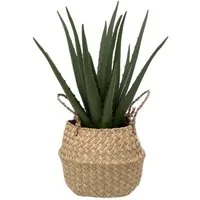 Kunstpflanze Kunstpflanze ALOE im Korb, 37 cm Zimmerpflanze, Atmosphera Créateur d'intérieur, Höhe 37 cm