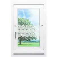 Plauener Spitze® Scheibengardine Blumenspitze (1 St), transparent, HxB 32x42cm