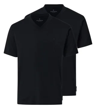 CASAMODA - T-Shirt Halbarm Doppelpack 092600 schwarz - Gr. - L
