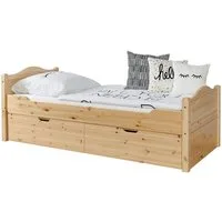 Ticaa Bettgestell Einzelbett "Leni" 100x200 Kiefer Natur