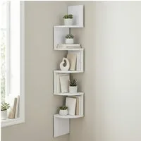VASAGLE Eckregal, 1-tlg., Wandregal, Bücherregal mit 5 Ablagen, Höhe 126cm