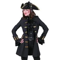 thetru Kostüm Piratin Jacke 'Jane Alday' Kostüm für Damen, Schw
