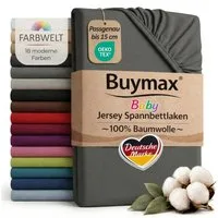 Buymax Spannbettlaken Babybett Kinderbett 60x120cm 70x140cm, Jersey 100% Baumwolle, Gummizug: Rundumgummi, (1 Stück), bis 15 cm Matratzenhöhe, weich, atmungsaktiv, hautfreundlich