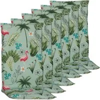 NYVI Hochlehnerauflage Hochlehner Auflagen Rio 6er Set - Stuhlauflage für Gartenstühle, (6 St), Sitzauflage, Pflegeleicht, Robust, Bequem