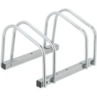 relaxdays Fahrradständer Silberner Fahrradständer für 2 Fahrräder