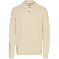camel active Langarm-Poloshirt mit Rippbündchen