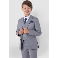 SANDER STELLAN Kinderanzug Jungen Anzug Kommunionanzug in Hellgrau, 6-teilig festlich, elegant