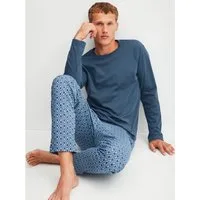 CALIDA Schlafanzug Relax Streamline 3 (2 tlg) Langarm-Shirt mit eingefasstem Rundhalsausschnitt