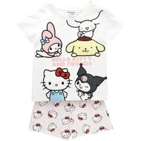 Hello Kitty Capri-Pyjama Baumwolle Kinder Schlafanzug kurz Pyjama Set Sommer (Packung, 2 Stück)