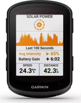 Garmin Edge 840 Solar Fahrradcomputer mit Touchscreen, Tastenbedienung und Coach Trainingsplänen